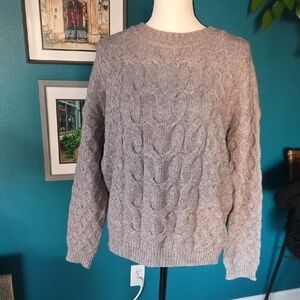 Cyrus Cable Knit Sweater - Light Gray